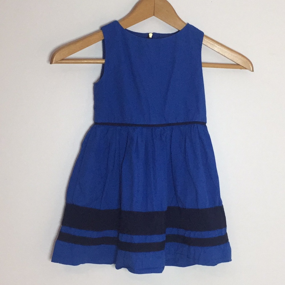 Crewcuts Blue Cotton Tank Dress w/Grosgrain EUC